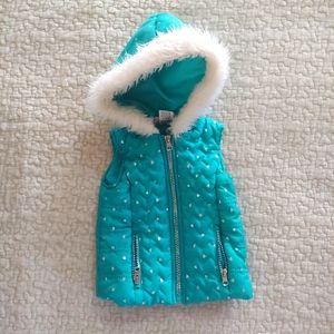 Little Lass Puffer Vest, Infant Girls Size 24 Months, Turquoise